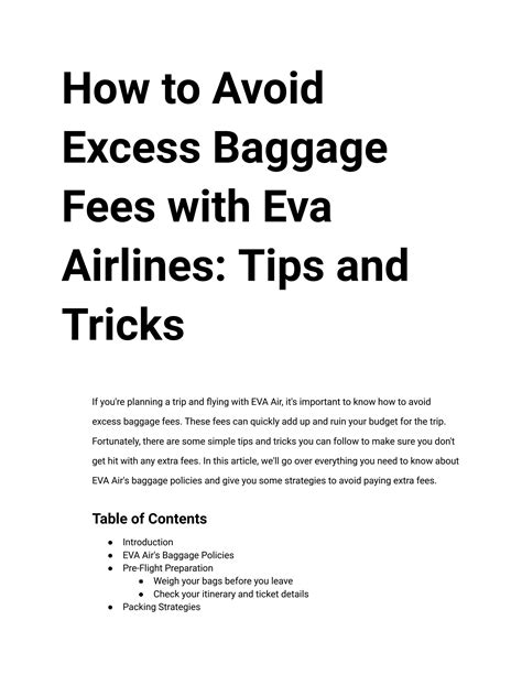 eva extra baggage fee